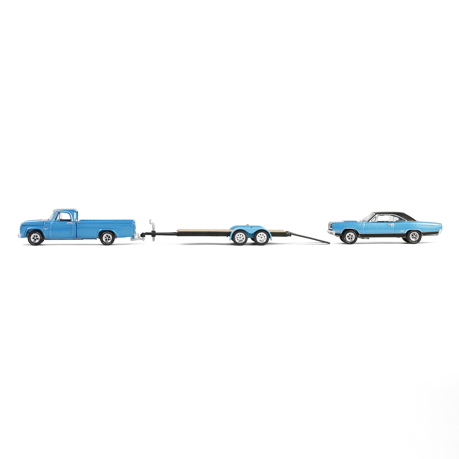 Plymouth GTX with Dodge D-200 & Flatbed Trailer