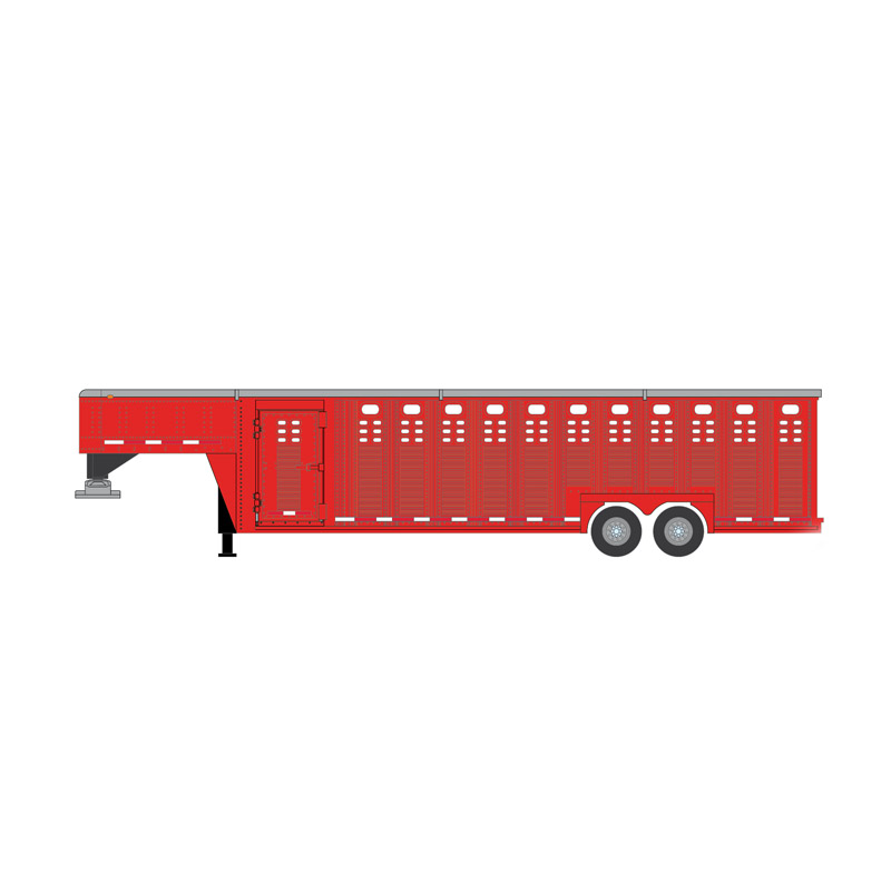 26-Foot Vertical Three Hole Gooseneck Livestock Trailer