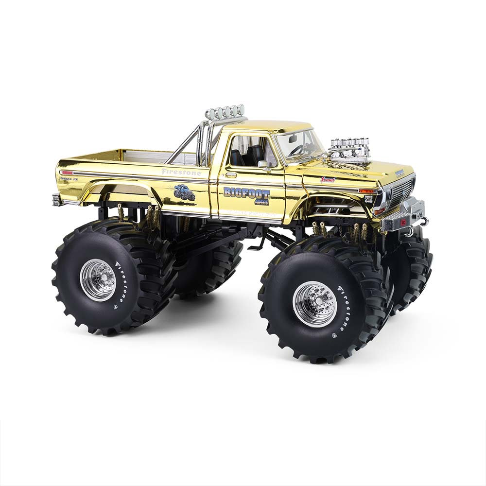 F-250怪兽卡车 - 粉碎王者系列 - 大脚怪1号50周年纪念版 - 金色电镀涂装（含鲍勃·钱德勒人偶限量版）