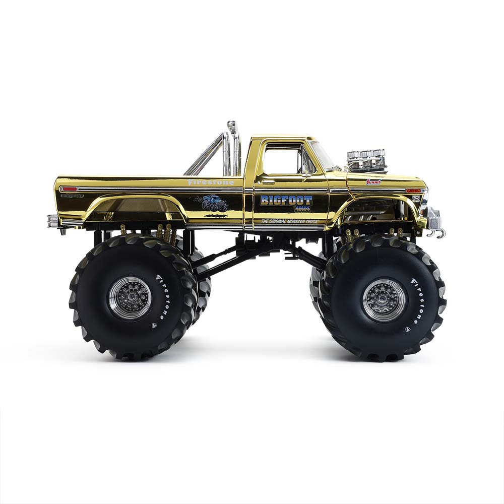 F-250怪兽卡车 - 粉碎王者系列 - 大脚怪1号50周年纪念版 - 金色电镀涂装（含鲍勃·钱德勒人偶限量版）