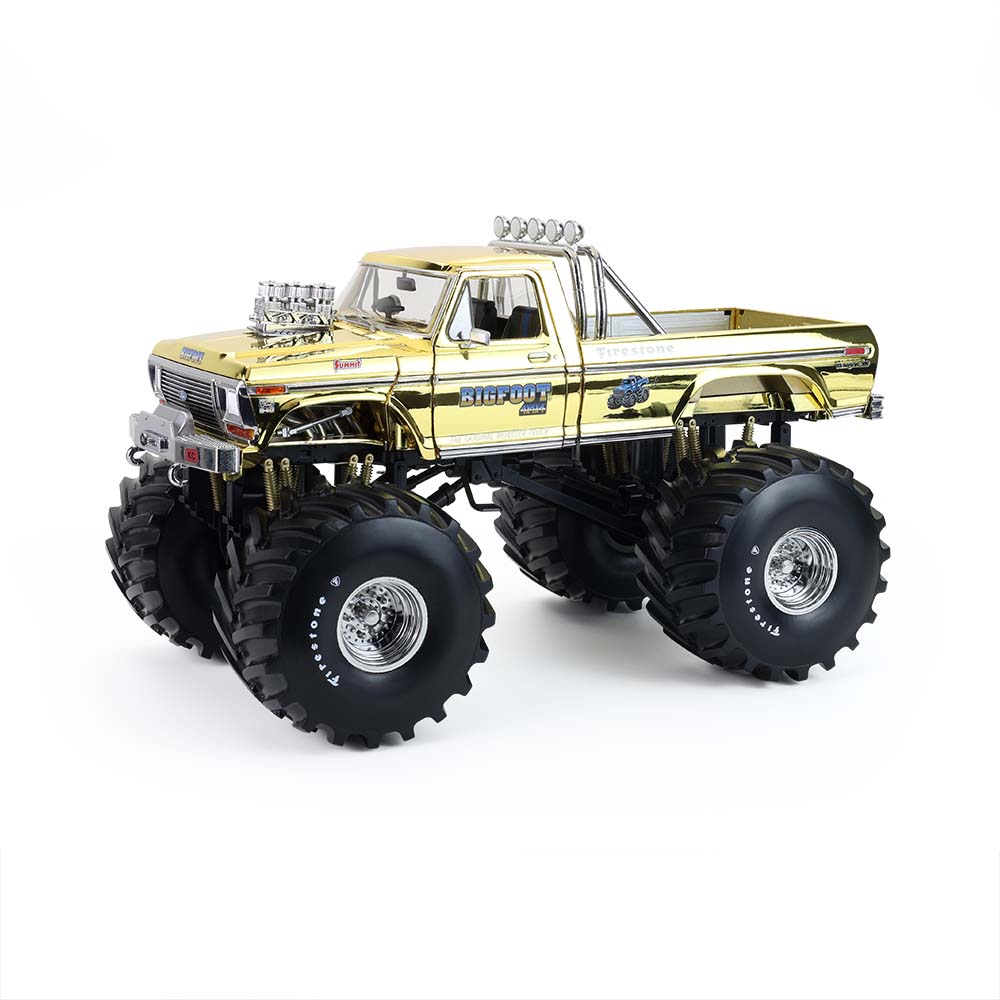 F-250怪兽卡车 - 粉碎王者系列 - 大脚怪1号50周年纪念版 - 金色电镀涂装（含鲍勃·钱德勒人偶限量版）