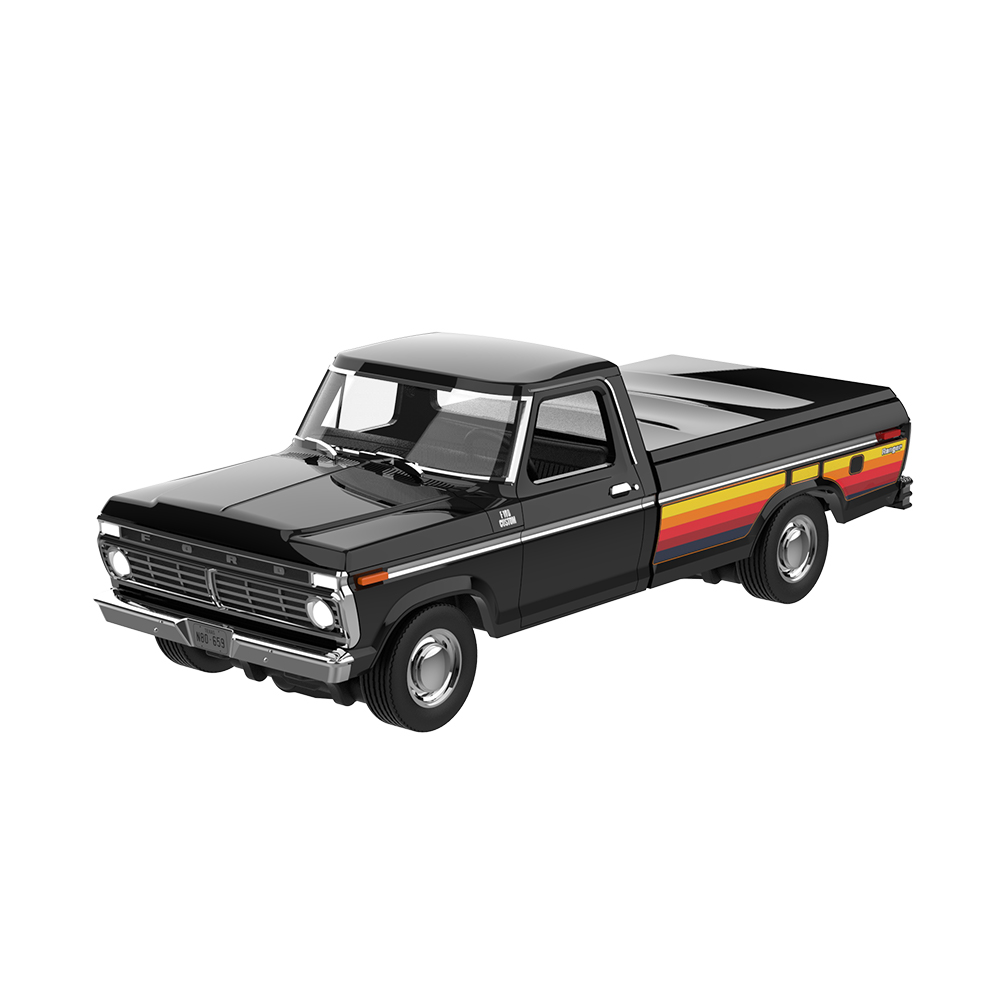 F-100带货箱盖 – 黑色车身配自由条纹拉花