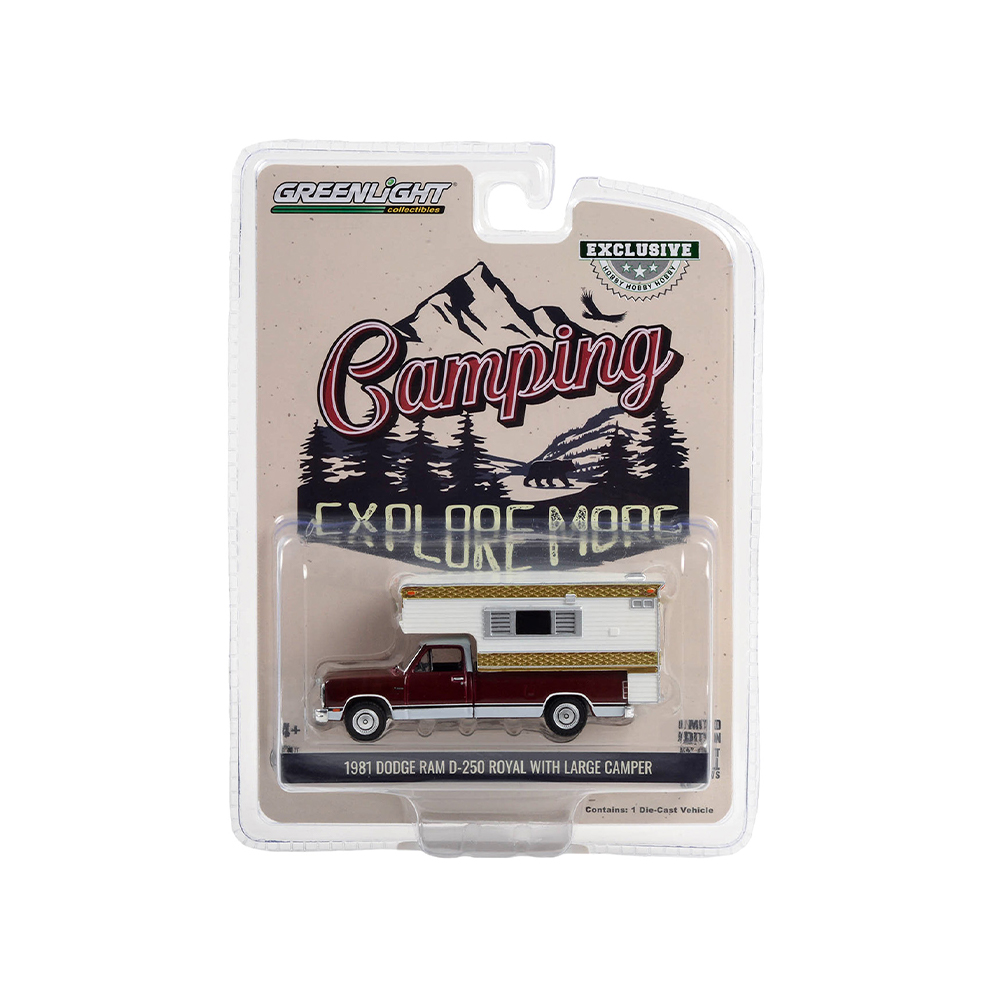 1981道奇公羊D-250皇家版，配备大型露营车 - - 深绯红配珍珠白