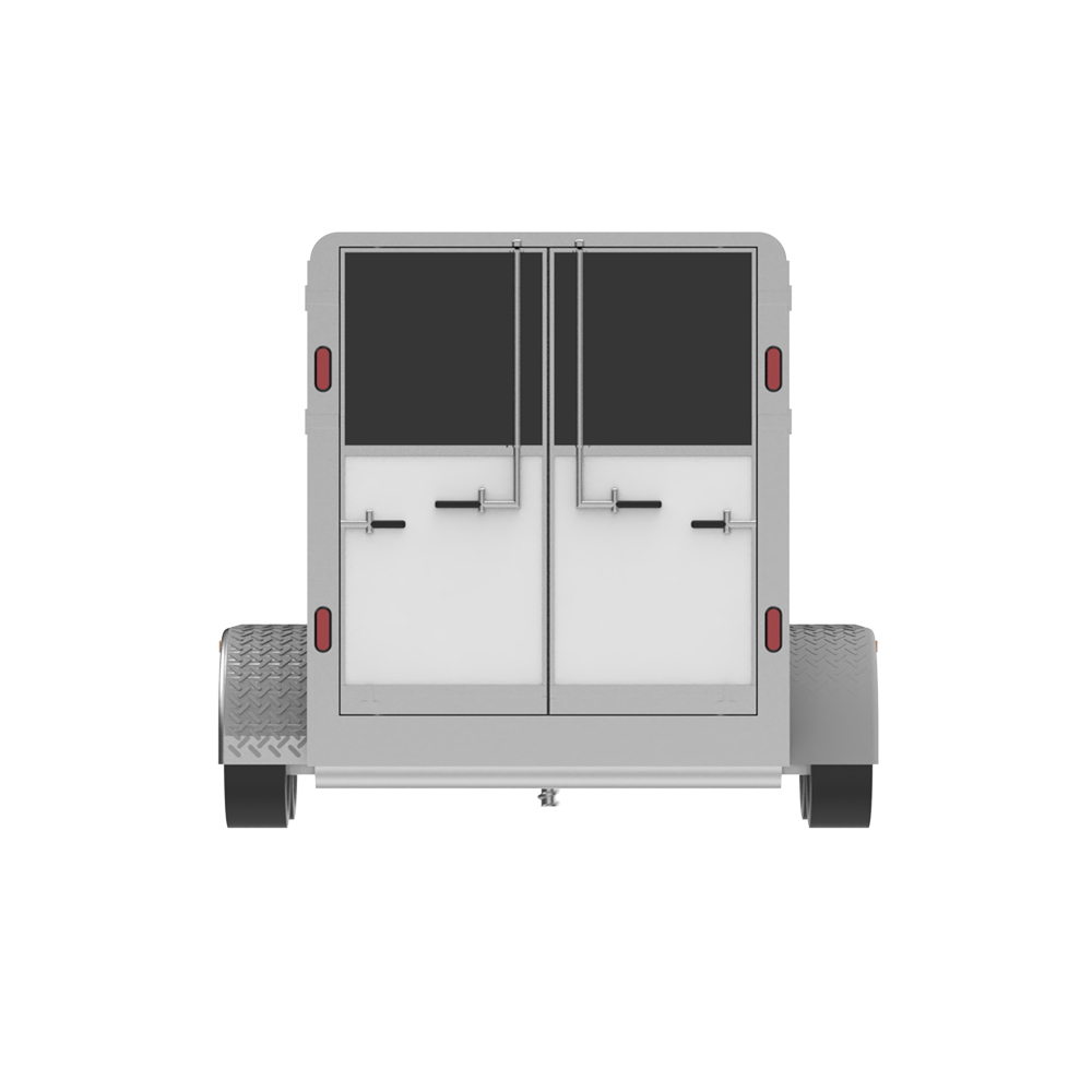 田园牧歌系列 12 - 黑色和银色马车拖车，带马匹模型