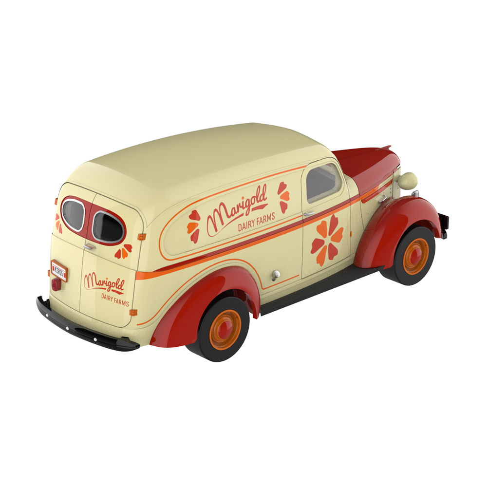 1939 年雪佛兰厢式货车，带奶牛